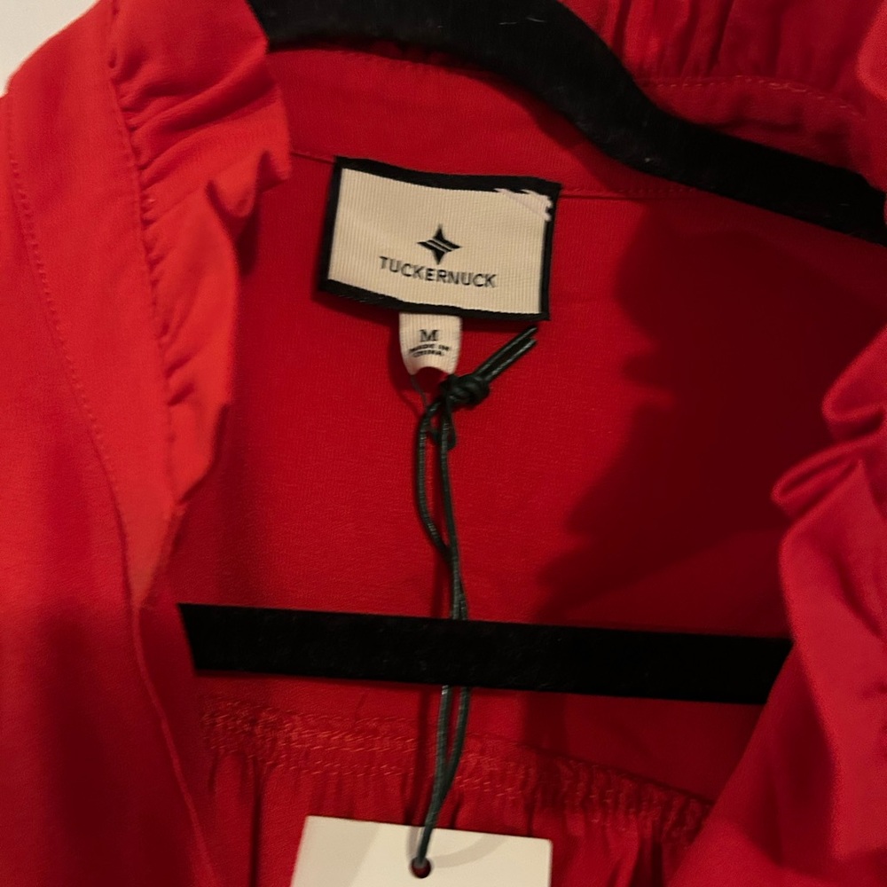 Tuckernuck Palmerston Vibrant Red Long Sleeve Dress - Picture 2 of 3